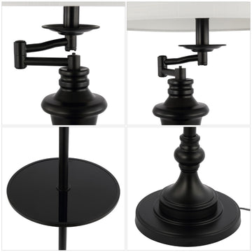 Cora 60" Metal/Glass LED Side Table and Floor Lamp